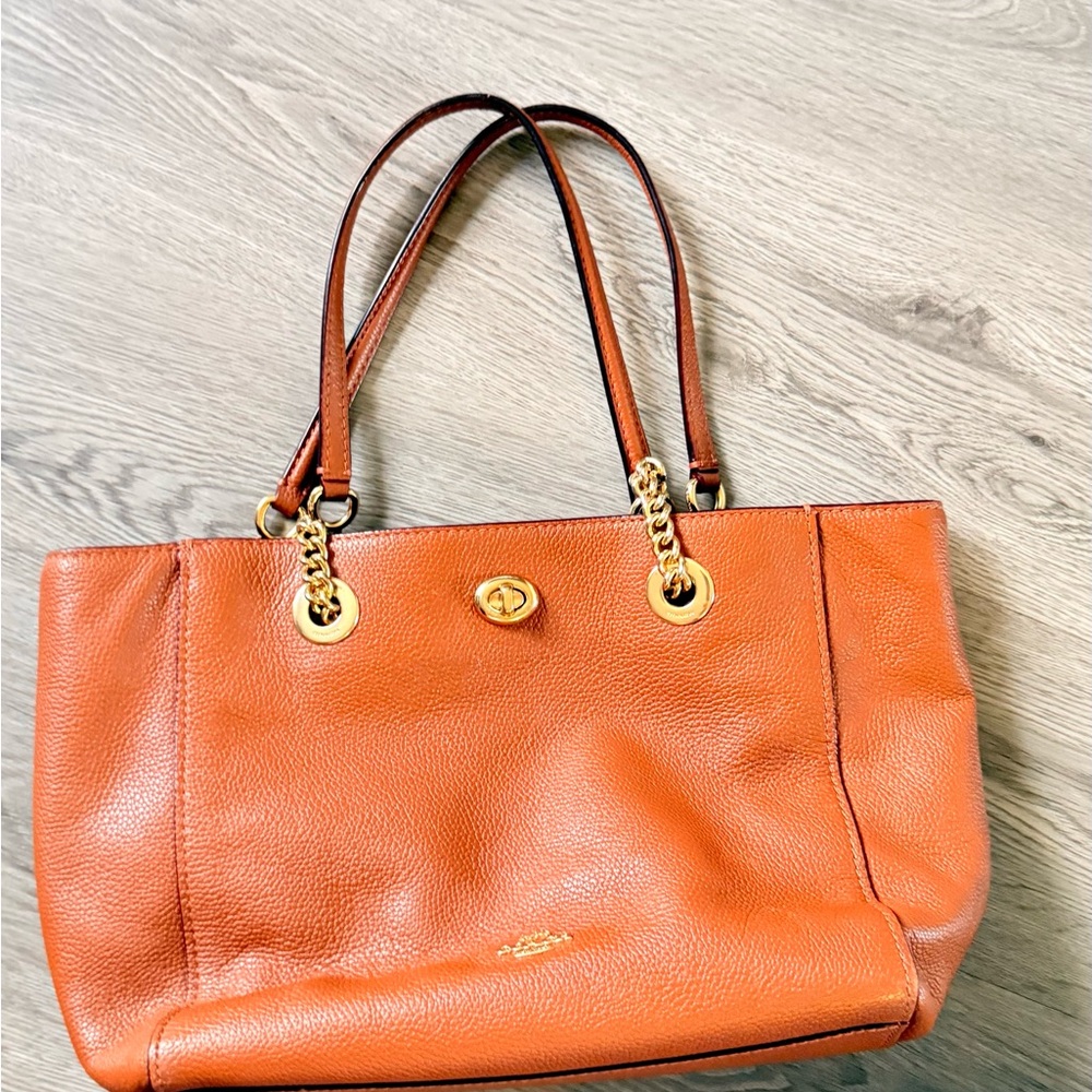 Coach Burnt Orange Leather Shoulder Bag